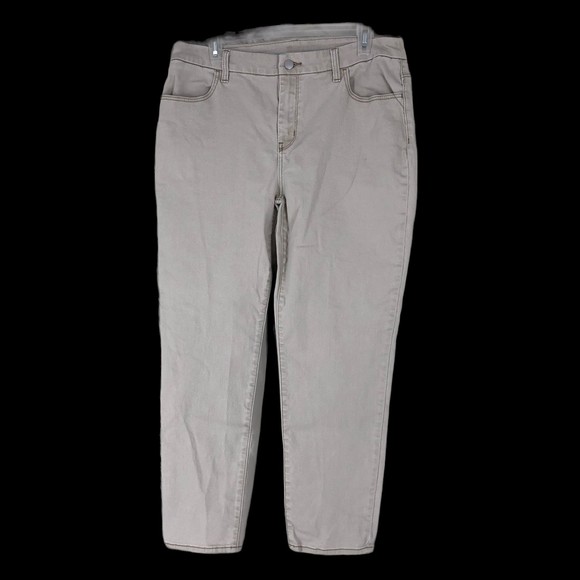 Chicos Perfect Stretch Girlfriend Slim Leg Ankle Jeans Beige SZ 14 - Picture 1 of 7
